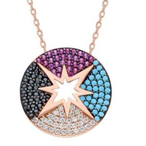 Elegant Multicolor Northstar Pendant Necklace